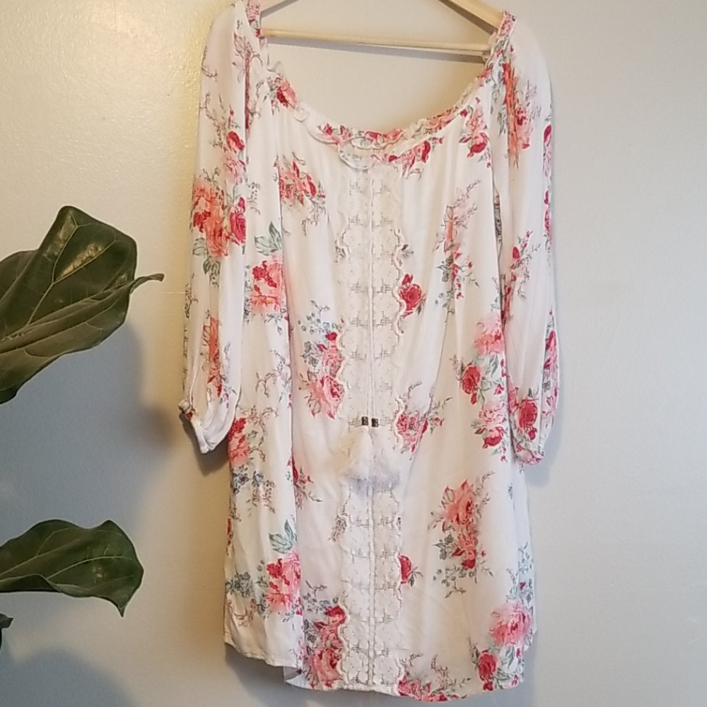 Spring Time Bare Shoulder Mini Dress